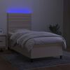 vidaXL Cama box spring c/ colch&atilde;o e LED 80x200 cm tecido cor creme