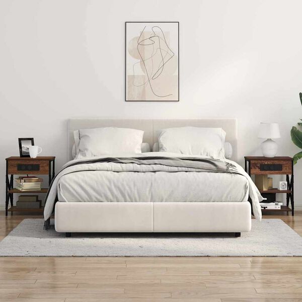 vidaXL Arm&aacute;rio de Cabeceira 2 pcs Carvalho Marrom 41 x 31 x 51 cm