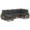 vidaXL Conjunto de Sof&aacute; de Jardim 6 unid. Cinza e Cinza Escuro vime PE
