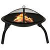 vidaXL Braseira e barbecue 2-em-1 com atiçador 56x56x49 cm aço