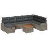 vidaXL Conjunto de Sof&aacute; de Jardim 9 pcs Cinzeto Rattan Sint&eacute;tico