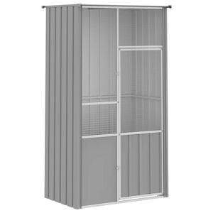 vidaXL Gaiola p/ p&aacute;ssaros 115x78x200 cm a&ccedil;o galvanizado cinzento