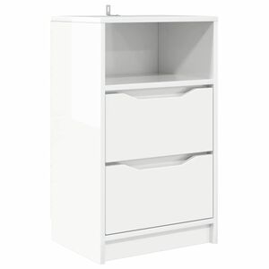 vidaXL Mesa-de-cabeceira com gaveta Branco Brilhante 40 x 30 x 467 cm