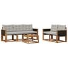 vidaXL Conjunto de Sof&aacute;s para Exterior 6 pcs Natural e Cinzento-Claro