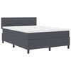 vidaXL Cama Box com cabeceira Cinza Escuro e Branco 140 x 200 cm