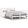 vidaXL Estrutura de cama c/ cabeceira sem colch&atilde;o 140x200 cm branco