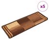 vidaXL Tapetes de escadas adesivos 5 pcs 65x21x4 cm castanho