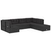 vidaXL 7 pcs conjunto lounge de jardim c/ almofad&otilde;es vime PE preto
