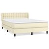 vidaXL Cama com molas/colch&atilde;o 140x200 cm couro artificial cor creme