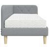 vidaXL Estrutura de Cama de Canto Cinzento-claro 80 x 200 cm tecido