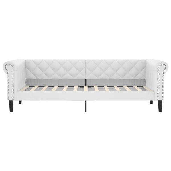 vidaXL Sof&aacute;-cama 80x200 cm couro artificial branco