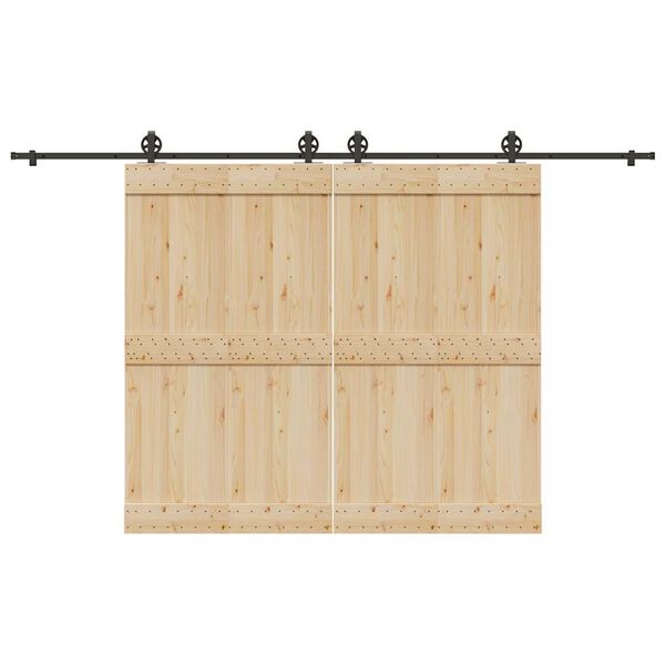 vidaXL Kit de ferragens para porta deslizante 366 cm aço preto