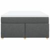 vidaXL Cama com molas/colch&atilde;o 140x190 cm tecido cinzento-escuro
