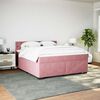 vidaXL Cama com molas/colch&atilde;o 180x200 cm veludo rosa