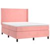 vidaXL Cama com molas/colch&atilde;o 140x190 cm veludo rosa