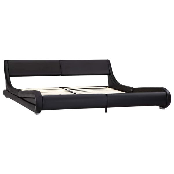 vidaXL Estrutura de cama 180x200 cm couro artificial preto