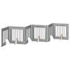 vidaXL Port&atilde;o dobr&aacute;vel para c&atilde;es com suportes 6 pcs Sonoma Cinzento
