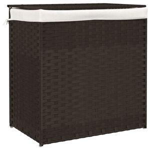 vidaXL Cesto p/ roupa suja c/ 2 sec&ccedil;&otilde;es 53x35x57 cm castanho-escuro