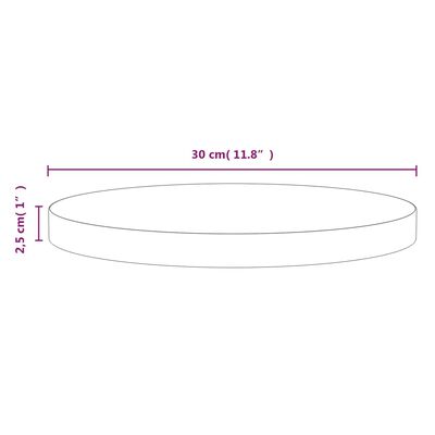 vidaXL Tampo de mesa pinho maciço Ø30x2,5 cm