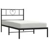vidaXL Estrutura de cama metal s/ colch&atilde;o c/ cabeceira 75x190 cm preto