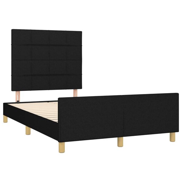 vidaXL Estrutura de cama sem colch&atilde;o preto 120x190 cm tecido