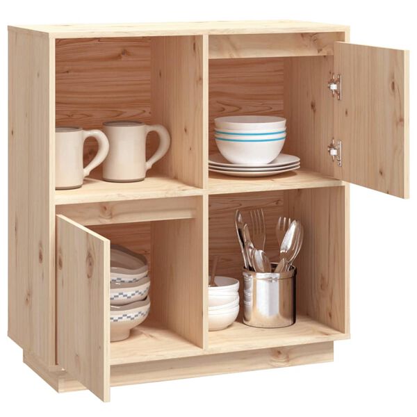 vidaXL Aparador 74x35x80 cm madeira de pinho maci&ccedil;a