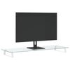 vidaXL Suporte para monitor 100x35x8 cm vidro temperado e metal branco