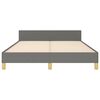 vidaXL Estrutura de cama sem colch&atilde;o 140x190 cm tecido cinzento-escuro