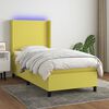 vidaXL Cama box spring c/ colch&atilde;o e LED 90x200 cm tecido verde