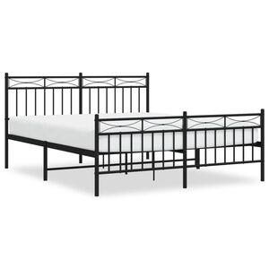 vidaXL Estrutura de cama sem colchão com pés 160x200 cm preto