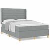 vidaXL Cama Box Spring com colch&atilde;o Cinzento-claro 140 x 190 cm tecido