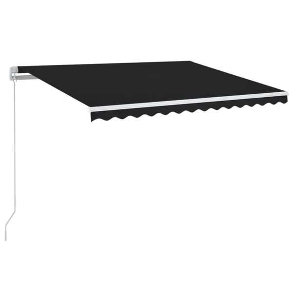 vidaXL Toldo retr&aacute;til manual c/ LED 350x250 cm antracite