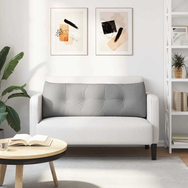 vidaXL Travesseiro para Costas Cinza Nuvem 140 x 24 x 50 cm tecido