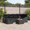 vidaXL Conjunto de Sof&aacute; de Jardim 7 pcs Preto Rattan Sint&eacute;tico