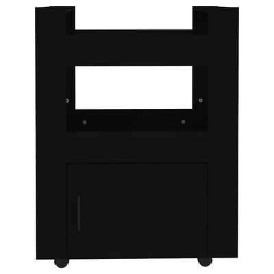 vidaXL Carrinho de cozinha 60x45x80 cm derivados de madeira preto