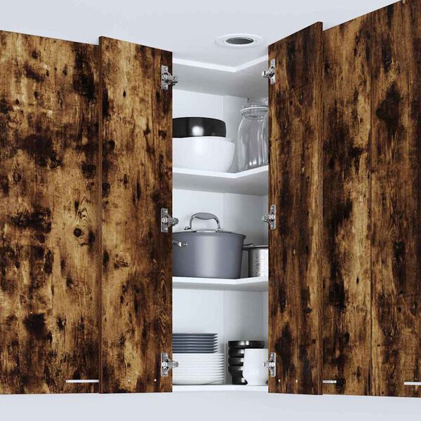 vidaXL Arm&aacute;rio suspenso Carvalho Defumado e Branco 57 x 57 x 100 cm