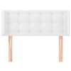 vidaXL Cabeceira cama c/ abas couro artificial 103x16x78/88 cm branco
