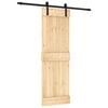 vidaXL Porta Deslizante Natural e Preto 70 x 210 cm