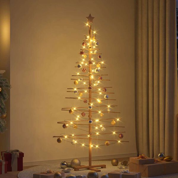vidaXL &Aacute;rvore de Natal de Madeira com suporte Castanho 180 cm Bambu