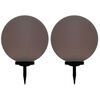 vidaXL Candeeiro solar de exterior LED 2 pcs esf&eacute;rico 50 cm RGB