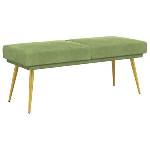 vidaXL Banco de Camadas Duplas Verde Claro 120 x 45 x 46 cm Veludo