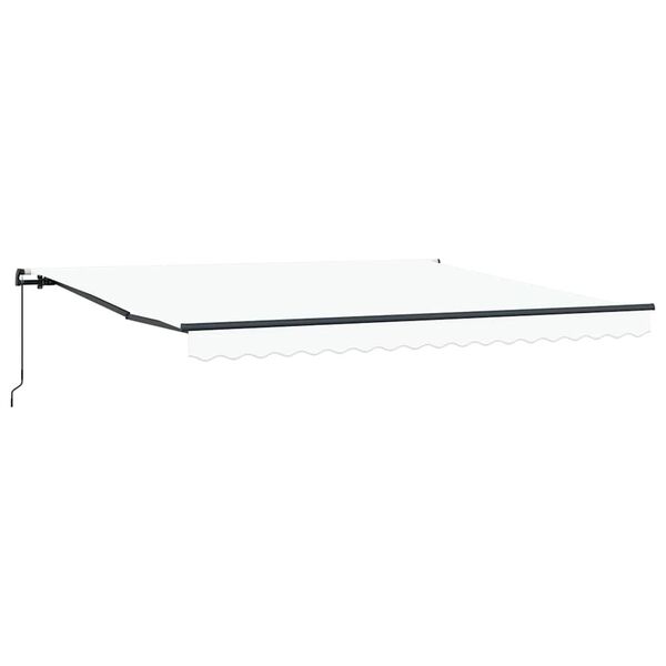 vidaXL Toldo Retr&aacute;til Manual Branco 400 &times; 300 cm Poli&eacute;ster e A&ccedil;o