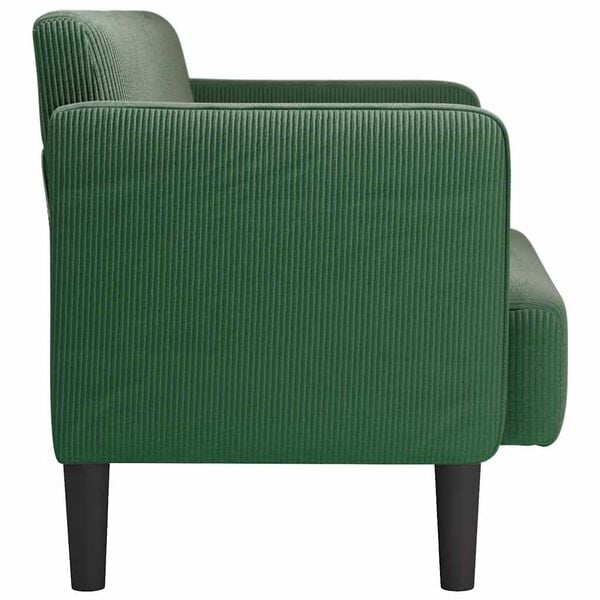 vidaXL Sof&aacute;-luvas 109 cm tecido corduroy verde escuro