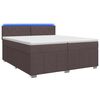 vidaXL Cama box spring com colch&atilde;o Marrom Escuro 200 x 200 cm Tecido
