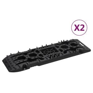 vidaXL Placas de tra&ccedil;&atilde;o 2 pcs 107x31x7 cm nylon preto