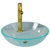 vidaXL Lavat&oacute;rio torneira v&aacute;lvula click-clack vidro temp. transparente
