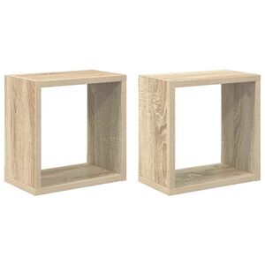 vidaXL Prateleiras de parede em forma de cubo 2 pcs 26x15x26 cm sonoma