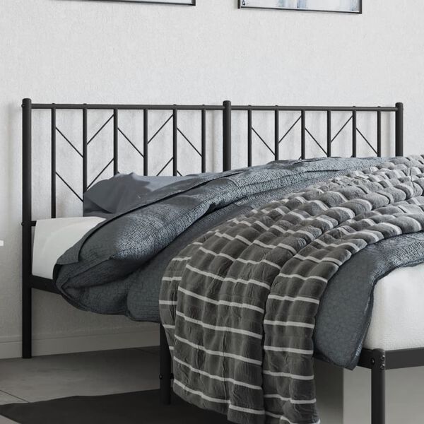 vidaXL Cabeceira de cama 160 cm metal preto