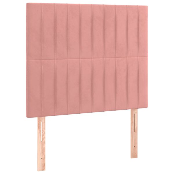 vidaXL Cabeceira Rosa 100x5x118/128 cm Veludo