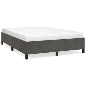 vidaXL Estrutura de cama sem colch&atilde;o 140x190 cm veludo cinzento-escuro